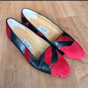 Celine red & black shoes